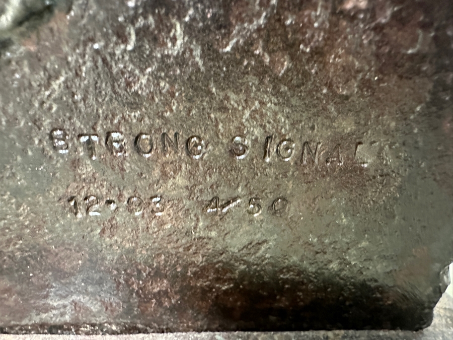 Limited Edition Metal Petroglyph Freestanding Lamp From Santa Fe Artist Signed REWIS Titled 'Strong Signal' Dated 12/1993 Numbered 4 Of 50 26.5'H [Photo 6]