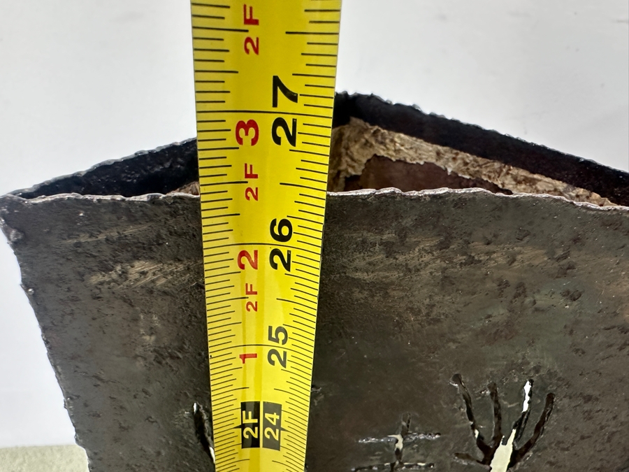 Limited Edition Metal Petroglyph Freestanding Lamp From Santa Fe Artist Signed REWIS Titled 'Strong Signal' Dated 12/1993 Numbered 4 Of 50 26.5'H [Photo 8]