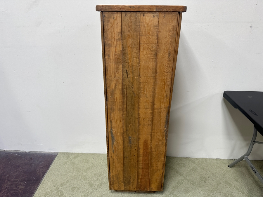 Rustic Wooden Storage Cupboard With Hand Wrought Hardware 18W X 15D X 52.5H [Photo 8]
