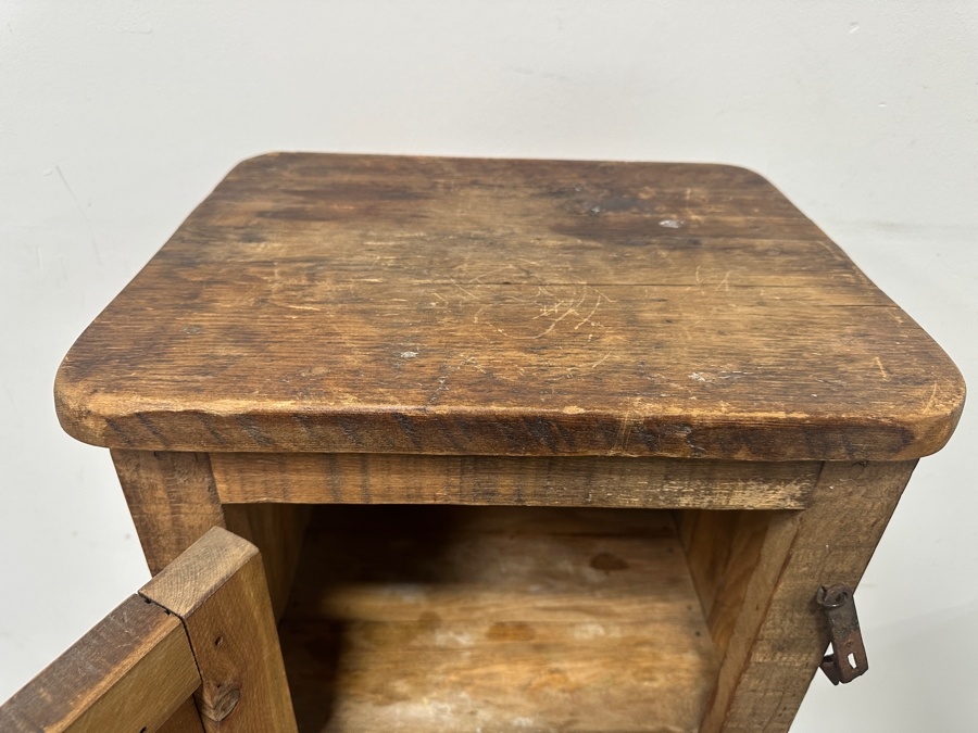 Rustic Wooden Storage Cupboard With Hand Wrought Hardware 18W X 15D X 52.5H [Photo 6]