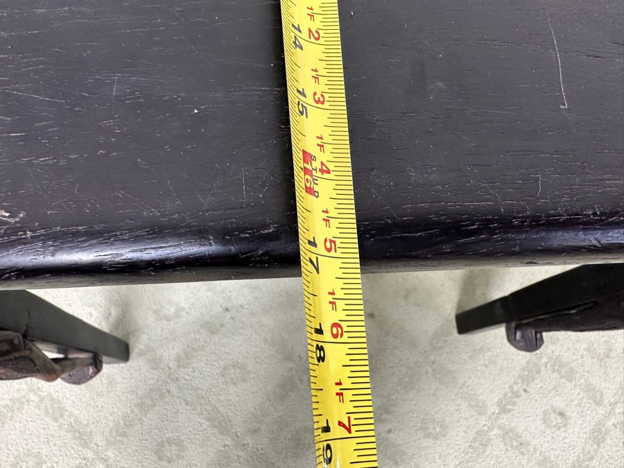 Vintage African Ebony Table With Carved Man And Woman Figures 42W X 18D X 36H [Photo 13]