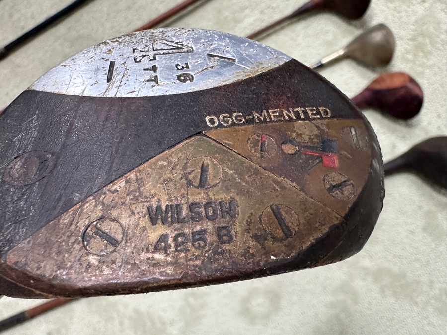 Set Of (5) Vintage Wooden Handle Golf Drivers & (4) Vintage Wooden Handle Golf Irons [Photo 7]