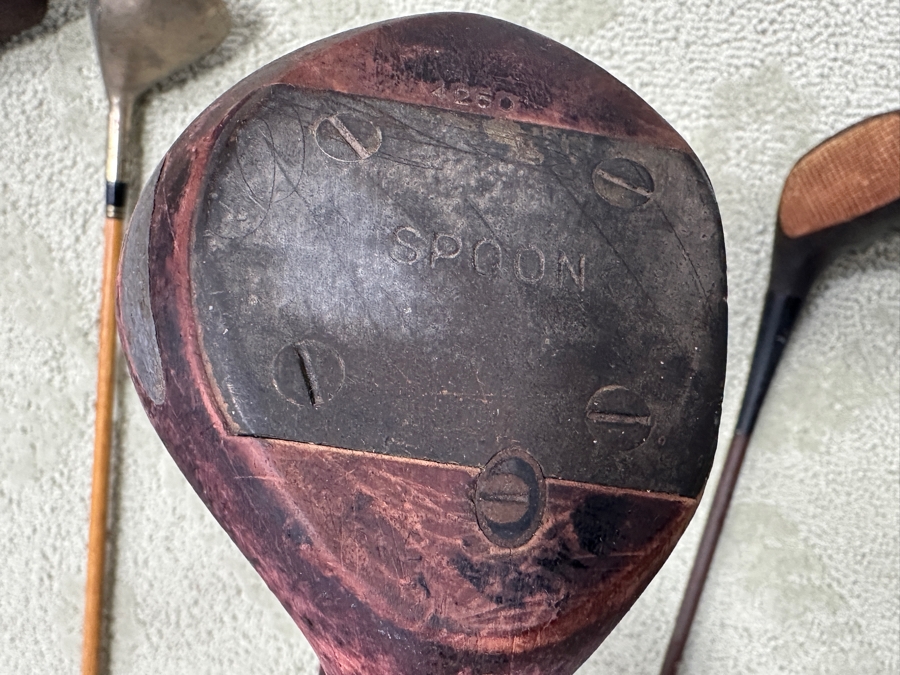 Set Of (5) Vintage Wooden Handle Golf Drivers & (4) Vintage Wooden Handle Golf Irons [Photo 8]