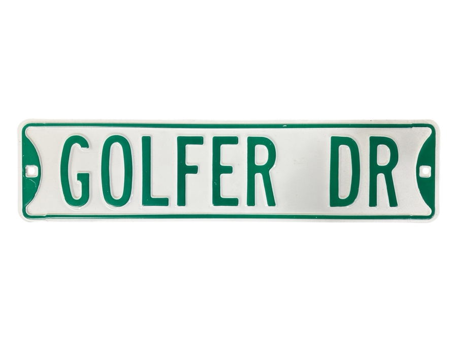 Golfer Dr Painted Metal Sign 24 X 6