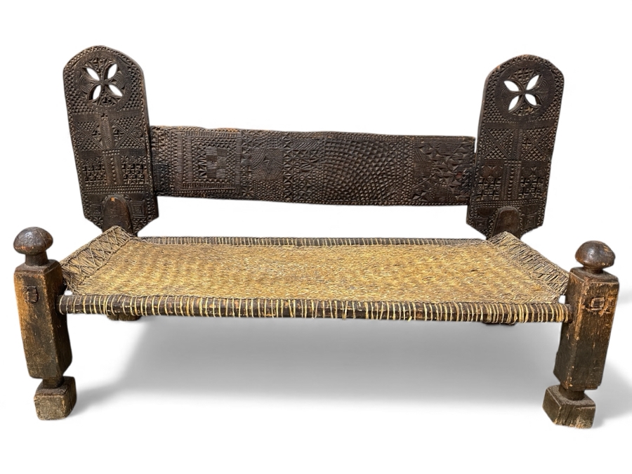 Vintage Afghani Bench 82W X 31D X 48H