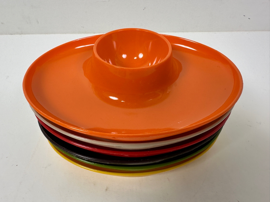 Just Added - Set Of Six Mid-Century Modern Colorful Egg Cups Servers 4.5 X 4 [Photo 3]