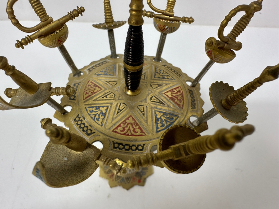 Just Added - Vintage Spanish Toledo Cocktail Swords With Decorative Stand Appetizer Or Martini Picks 4'H [Photo 4]