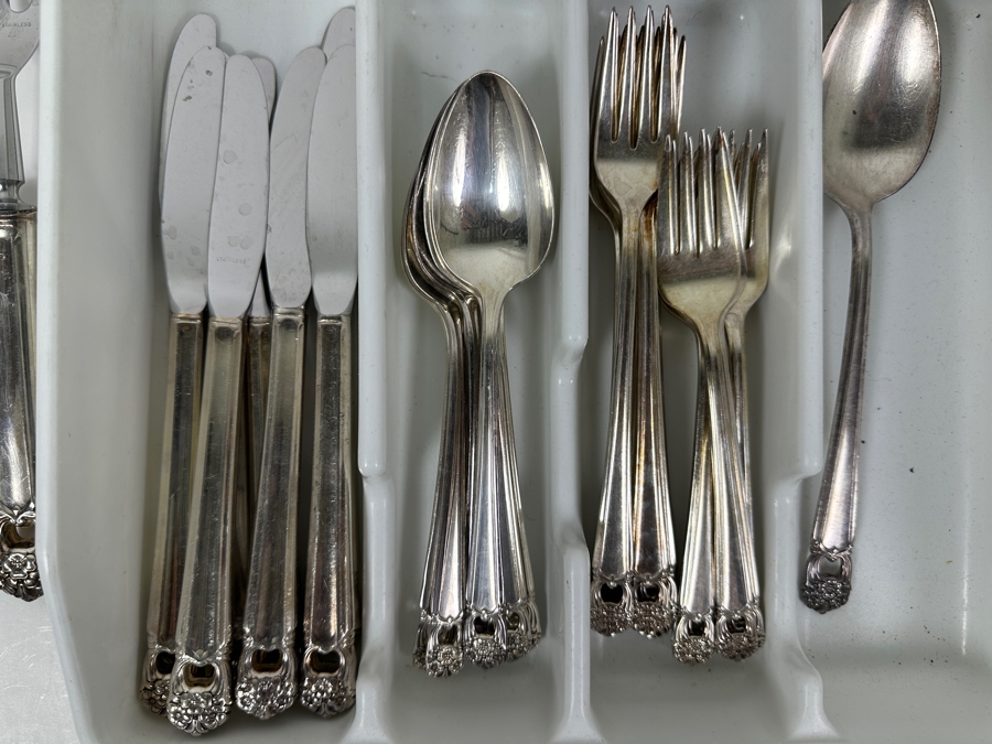 Just Added - Rogers Bros Silverplate Flatware Eternally Yours Pattern Service For 7 [Photo 2]