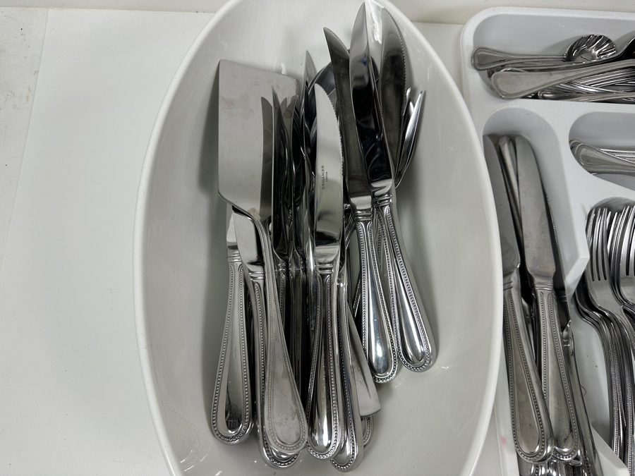 Just Added - Wallace Stainless Steel Flatware Service For 10-12 With Serving Pieces And 14.5'W Portugal Bowl [Photo 4]