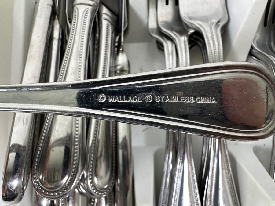 Just Added - Wallace Stainless Steel Flatware Service For 10-12 With Serving Pieces And 14.5'W Portugal Bowl [Photo 5]