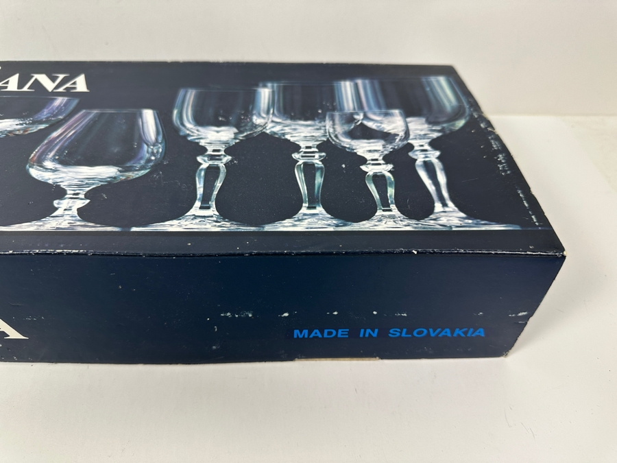Just Added - New Set Of (6) Mariana Lednicke Rovne Crystal Stemware Glasses 5.75'H [Photo 5]