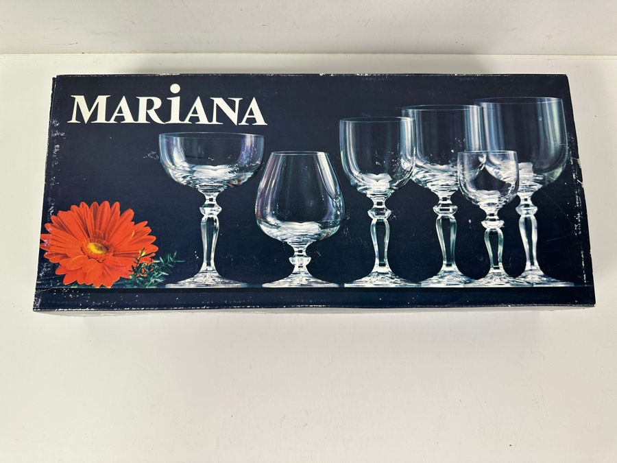 Just Added - New Set Of (6) Mariana Lednicke Rovne Crystal Stemware Glasses 5.75'H [Photo 4]