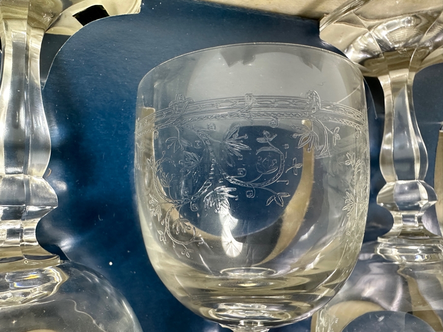 Just Added - New Set Of (6) Mariana Lednicke Rovne Crystal Stemware Glasses 5.75'H [Photo 2]