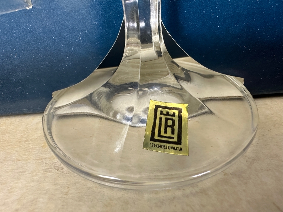 Just Added - New Set Of (6) Mariana Lednicke Rovne Crystal Stemware Glasses 5.75'H [Photo 6]