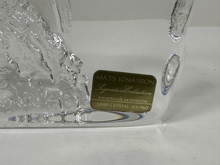 Just Added - Mats Jonasson Signature Collection Crystal Glass 'Iceberg' Paperweight Sculpture Handmade In Sweden 5'H [Photo 2]