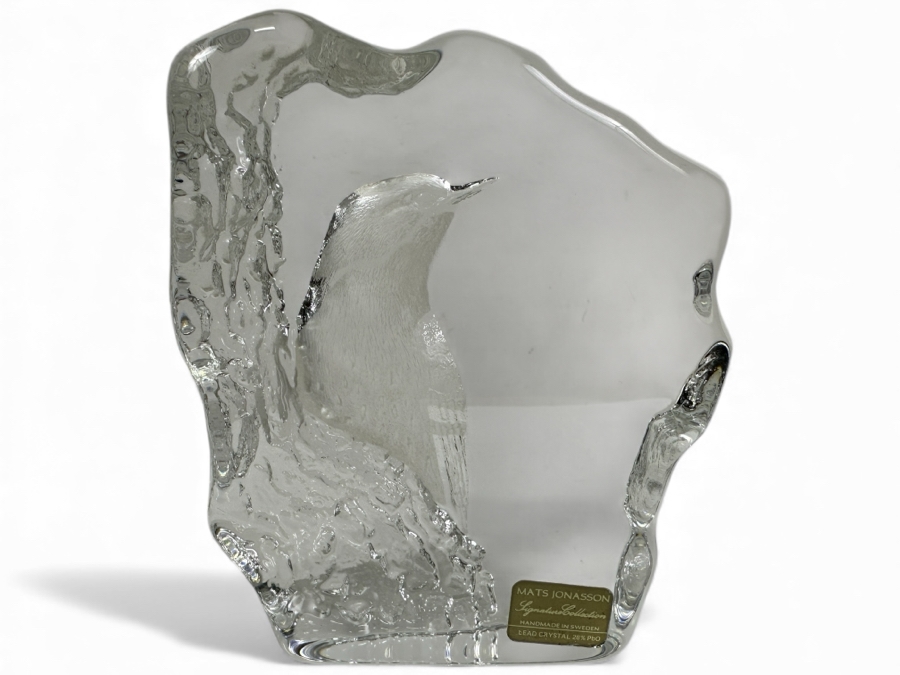 Just Added - Mats Jonasson Signature Collection Crystal Glass 'Iceberg' Paperweight Sculpture Handmade In Sweden 5'H