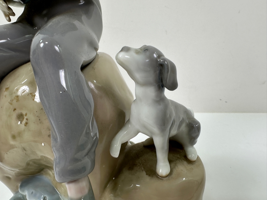 Just Added - Vintage Lladro Porcelain Figurine 'Sea Fever' Boy With Boat And Dog 9'H [Photo 3]