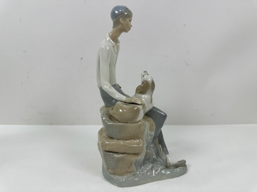 Just Added - Vintage Nao Porcelain Figurine Shepherd Boy With Dog 9.75'H [Photo 3]