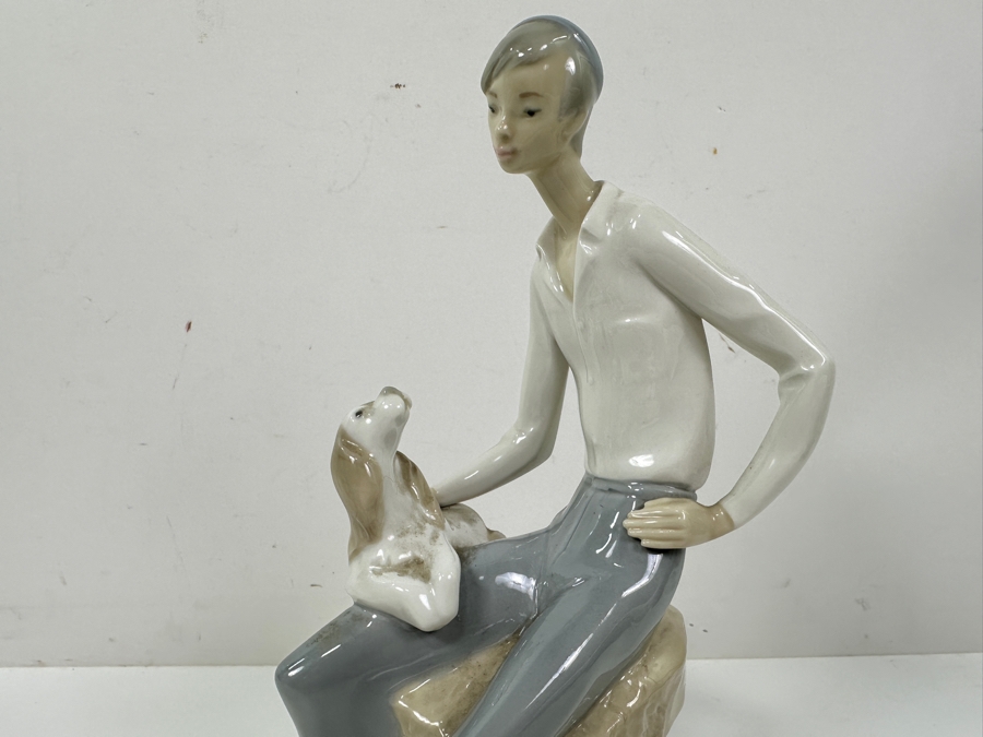 Just Added - Vintage Nao Porcelain Figurine Shepherd Boy With Dog 9.75'H [Photo 2]