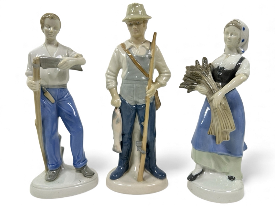 Just Added - (3) Vintage German Democratic Republic (GDR) East Germany Porcelain Figurines 10'H