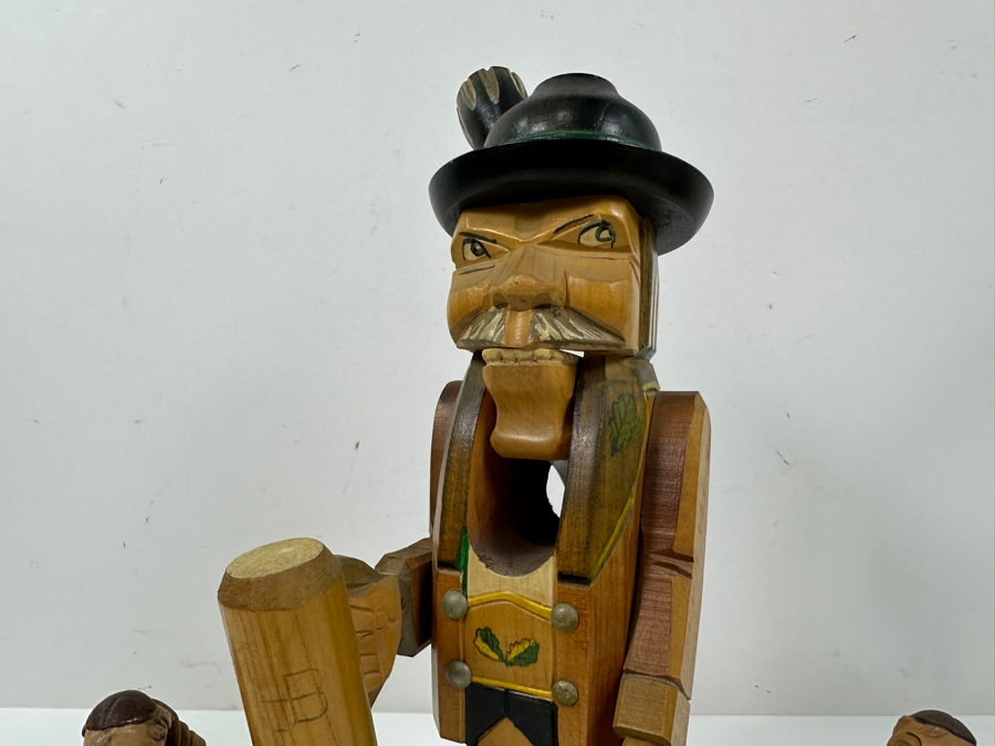 Just Added - (1) Vintage German Wooden Nutcracker 12.5'H And (2) Anri/Toriart Italian Monk Figurines 5.5'H [Photo 6]