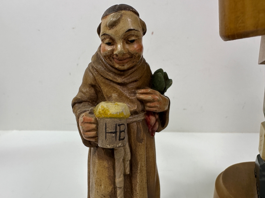 Just Added - (1) Vintage German Wooden Nutcracker 12.5'H And (2) Anri/Toriart Italian Monk Figurines 5.5'H [Photo 3]
