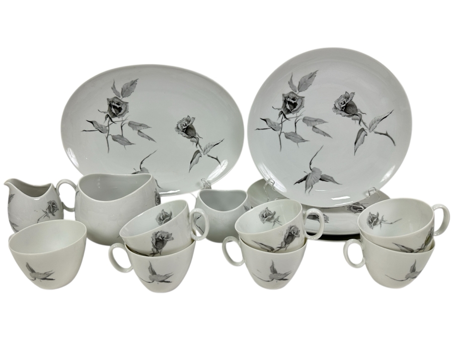 Just Added - Vintage Raymond Loewry For Continental China 'Jet Rose' China Service