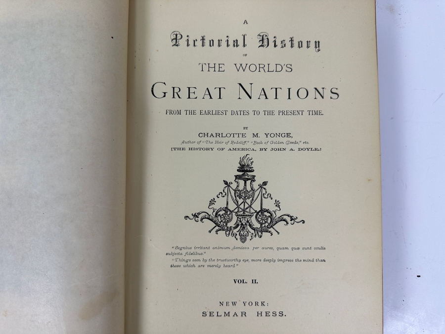 Just Added - Antique 1882 Hardcover Book A Pictorial History Of The World's Great Nations From The Earliest Dates To The Present Time By Charlotte M. Yonge Volume II Selmar Hess Publisher New York (Book Spine Is Damaged) [Photo 10]