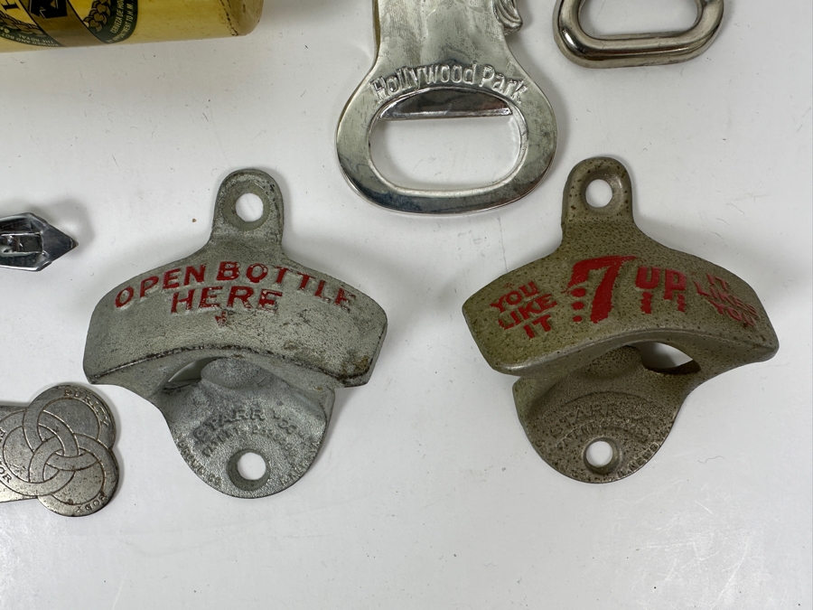 Just Added - Collection Of (18) Vintage Advertising Bottle Openers Including 7-up, Hollywood Park Horse Racetrack, Bang & Olufsen (B&O) & More - See Photos [Photo 2]