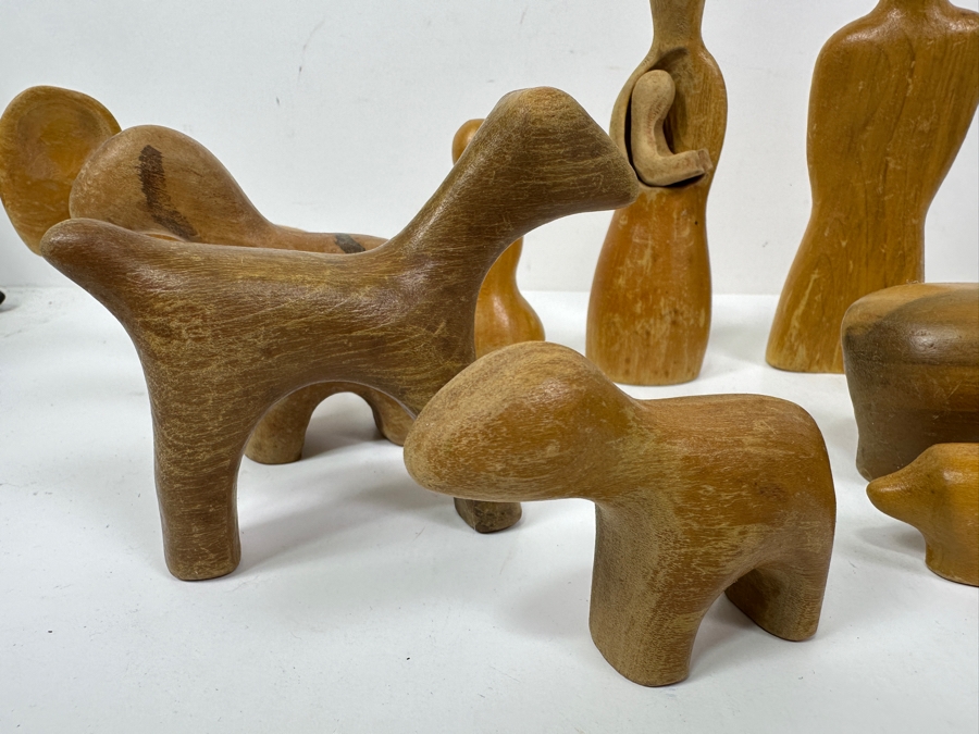 Just Added - Antonio Vitali And Kurt Naef Vintage Mid-Century Modern 'Playforms' Wooden Dollhouse Toy Scuptural Family Set Figures People & Animals By Creative Playthings [Photo 6]