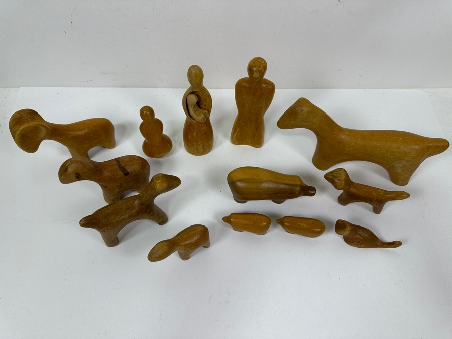 Just Added - Antonio Vitali And Kurt Naef Vintage Mid-Century Modern 'Playforms' Wooden Dollhouse Toy Scuptural Family Set Figures People & Animals By Creative Playthings [Photo 9]
