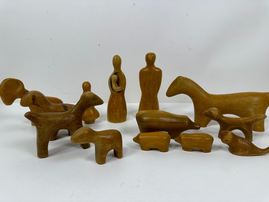 Just Added - Antonio Vitali And Kurt Naef Vintage Mid-Century Modern 'Playforms' Wooden Dollhouse Toy Scuptural Family Set Figures People & Animals By Creative Playthings [Photo 11]