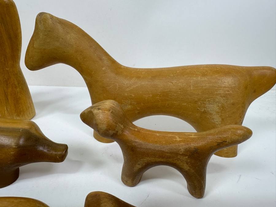 Just Added - Antonio Vitali And Kurt Naef Vintage Mid-Century Modern 'Playforms' Wooden Dollhouse Toy Scuptural Family Set Figures People & Animals By Creative Playthings [Photo 4]