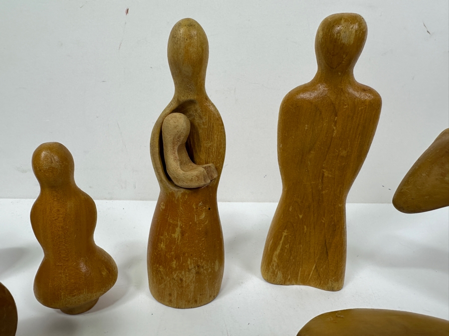 Just Added - Antonio Vitali And Kurt Naef Vintage Mid-Century Modern 'Playforms' Wooden Dollhouse Toy Scuptural Family Set Figures People & Animals By Creative Playthings [Photo 2]