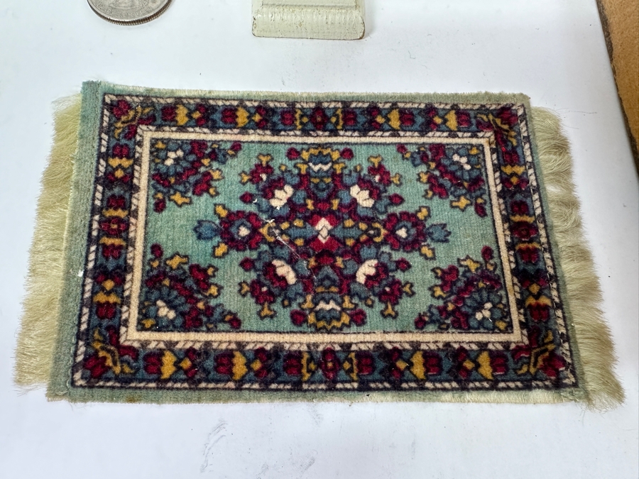 Just Added - Vintage Doll House Furniture: Oriental Persian Rug, Pedestal Sink & Library Ladder [Photo 2]