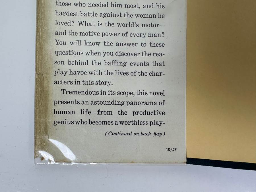 Just Added - Rare First Printing 1957 Hardcover Book With The Original Dust Jacket Of Atlas Shrugged By Ayn Rand Estimate $1,500-$2,500 [Photo 4]