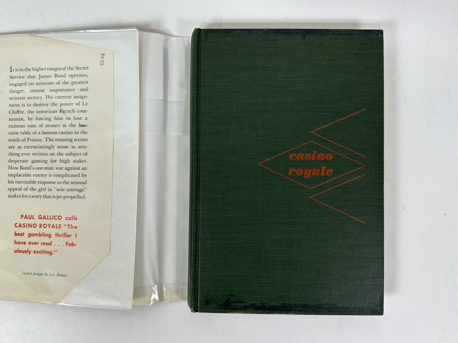 Just Added - Rare First American Printing 1954 Hardcover Book With The Original Dust Jacket Of Casino Royale By Ian Fleming First James Bond 007 Book Published By The Macmillan Company Estimate $1,500-$2,500 [Photo 9]