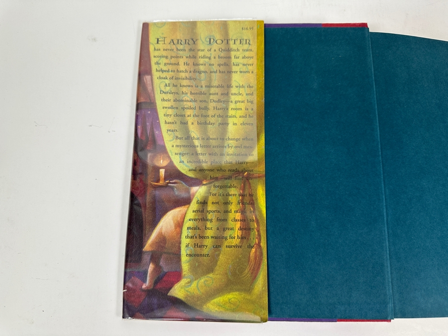 Just Added - First American Edition 1998 Hardcover Book With The Original Dust Jacket Of Harry Potter And The Sorcerer's Stone By J. K. Rowling Published By Scholastic / Arthur A. Levine Books Estimate $800-$2,500 [Photo 3]