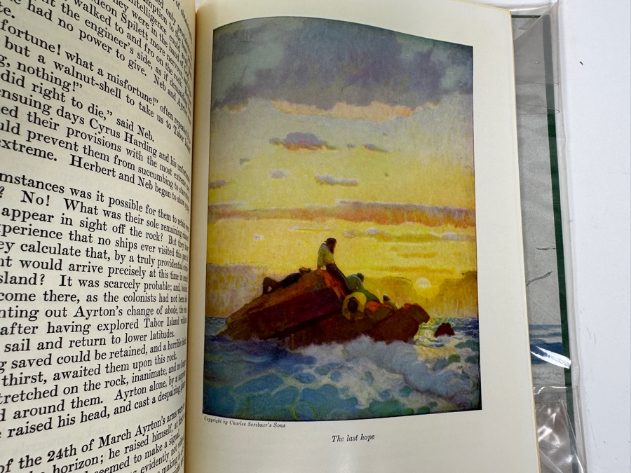 Just Added - First Illustrated Edition 1920 Hardcover Book Of The Mysterious Island By Jules Verne Pictures By N. C. Wyeth Published By Scribner's Sons New York Estimate $30-$100 [Photo 12]