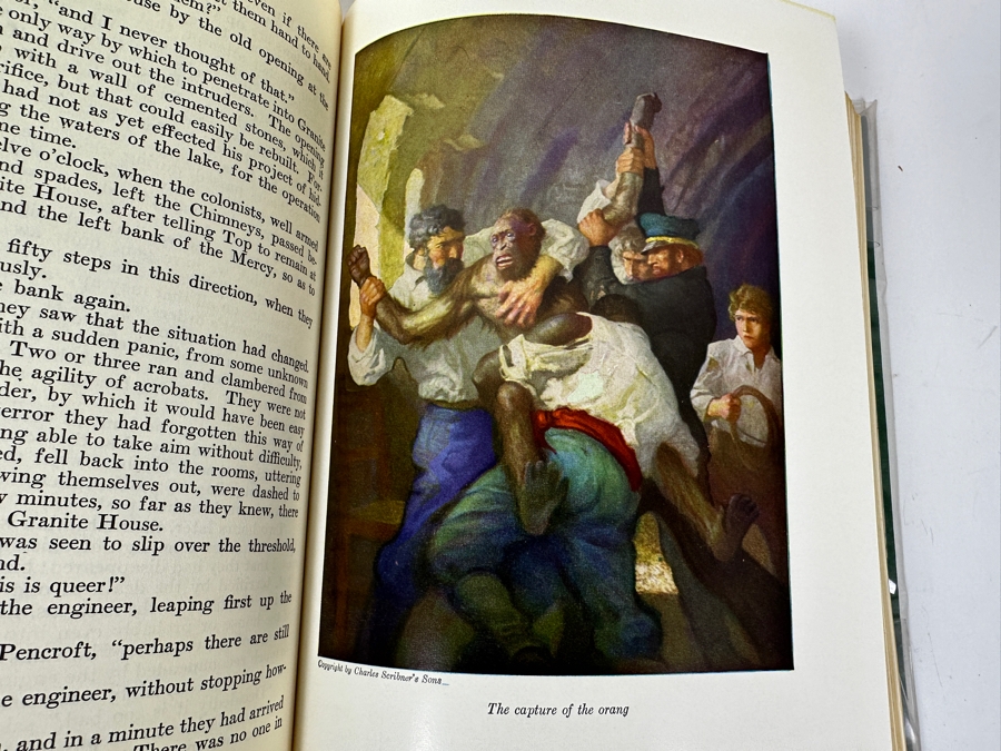 Just Added - First Illustrated Edition 1920 Hardcover Book Of The Mysterious Island By Jules Verne Pictures By N. C. Wyeth Published By Scribner's Sons New York Estimate $30-$100 [Photo 13]