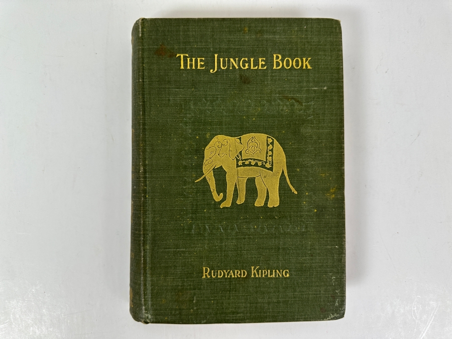Just Added - Rare 1894 First American Edition Hardcover Book The Jungle Book By Rudyard Kipling Published By The Century Co. New York With Original Olive-Green Cloth Decorated In Gilt Estimate $150-$500 [Photo 2]
