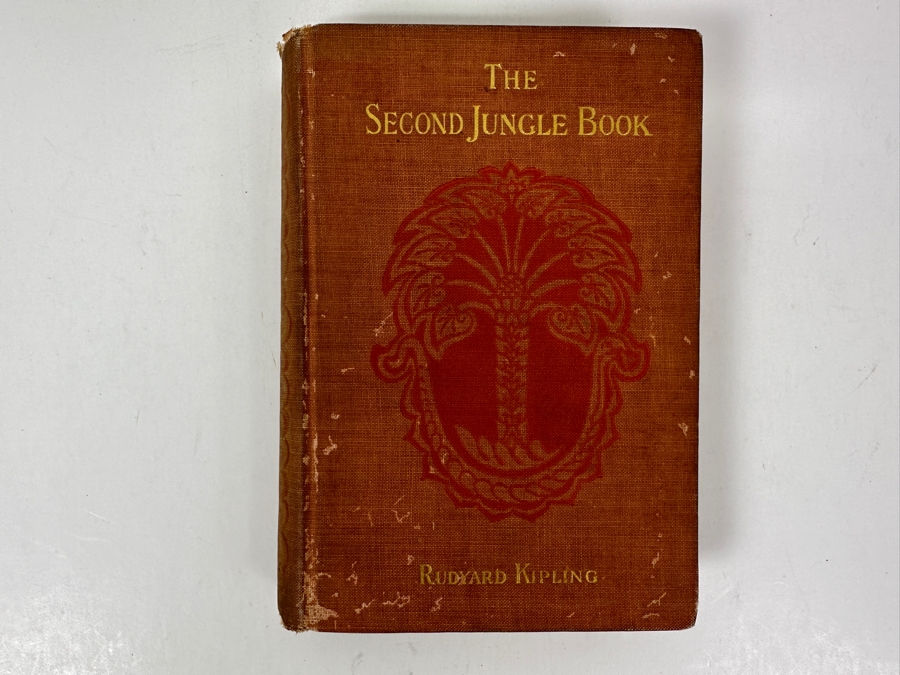 Just Added - Rare 1895 First American Edition Hardcover Book The Second Jungle Book By Rudyard Kipling Published By The Century Co. New York With Original Orange Cloth Decorated In Gilt Estimate $100-$400 [Photo 2]