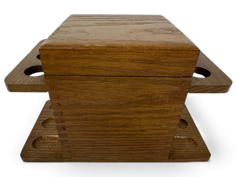 Just Added - Vintage Wooden Tobacco Pipe Stand With Compartment For Tobacco Or Accessories 9W X 5D X 5.5H