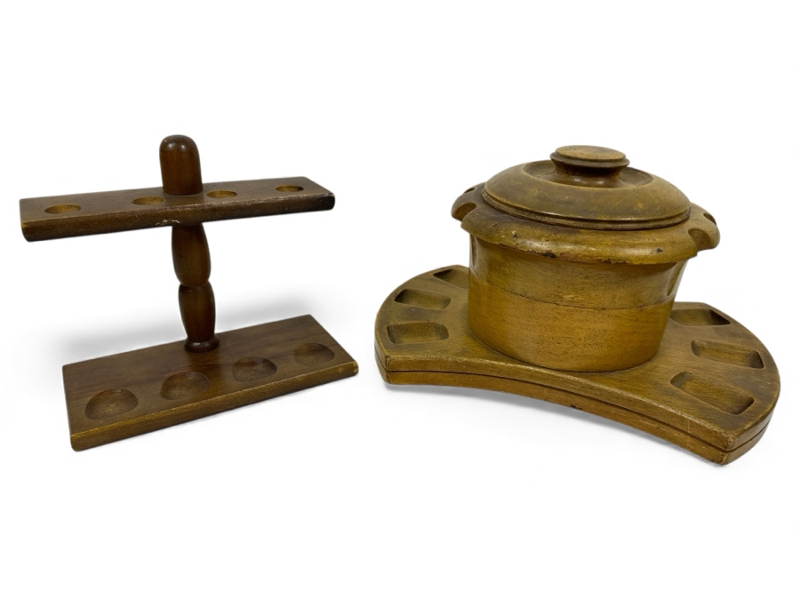 Just Added - Pair Of Wooden Pipe Stands