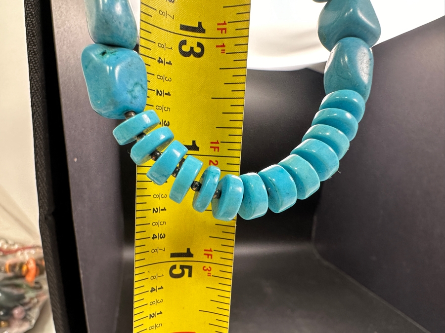 Just Added - Turquoise Beaded 28' Necklace With Sterling Silver Clasp [Photo 5]
