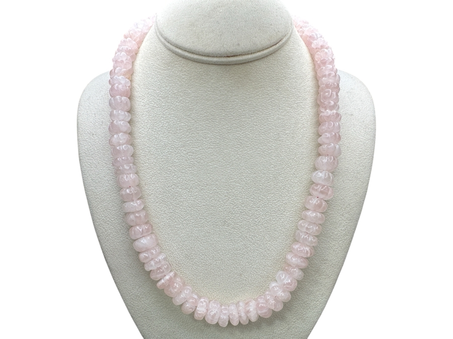 Just Added - Rose Quartz Beaded 22' Necklace