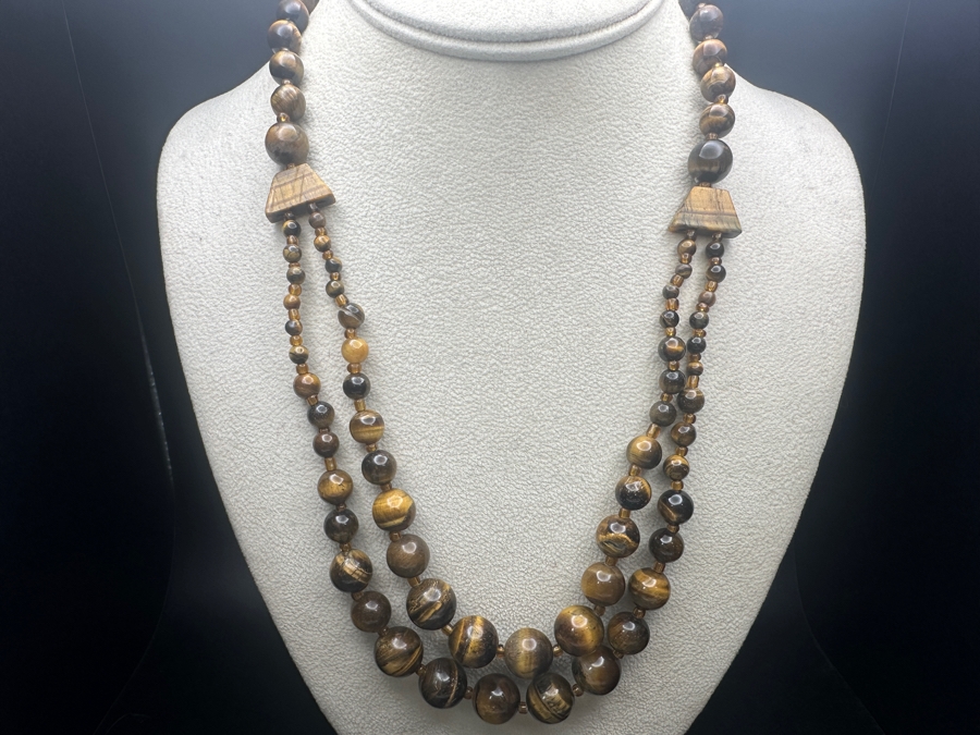 Just Added - Tiger's Eye Beaded 22' Necklace [Photo 4]
