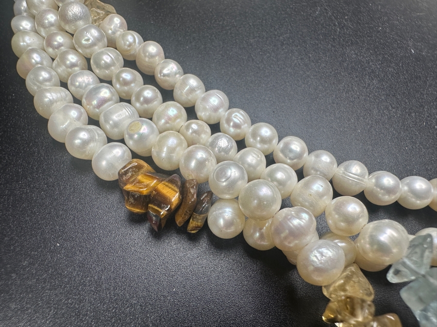 Just Added - Multi-Stone Pearl 19' Necklace [Photo 3]