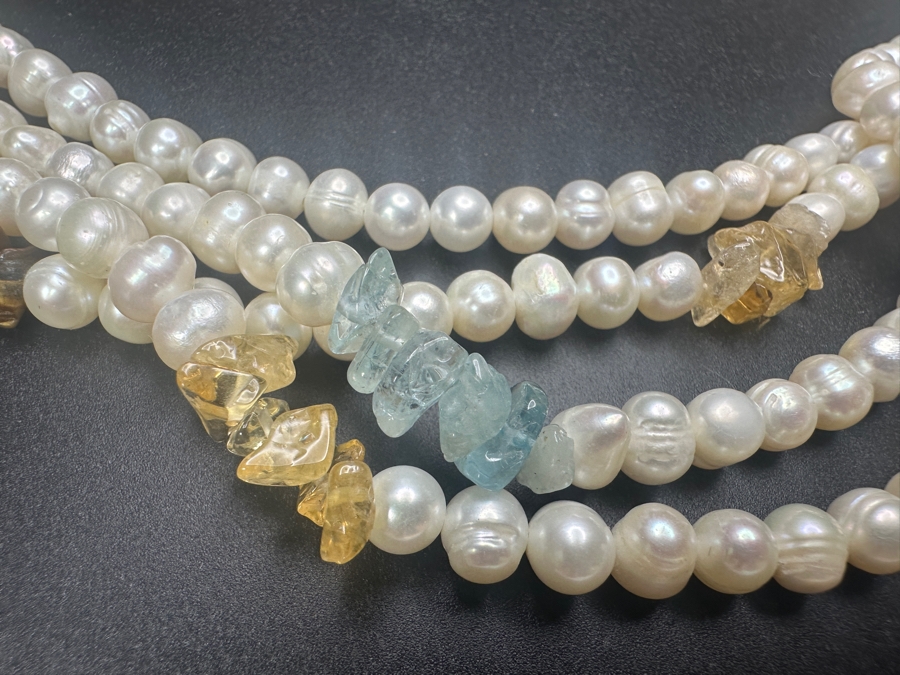 Just Added - Multi-Stone Pearl 19' Necklace [Photo 4]