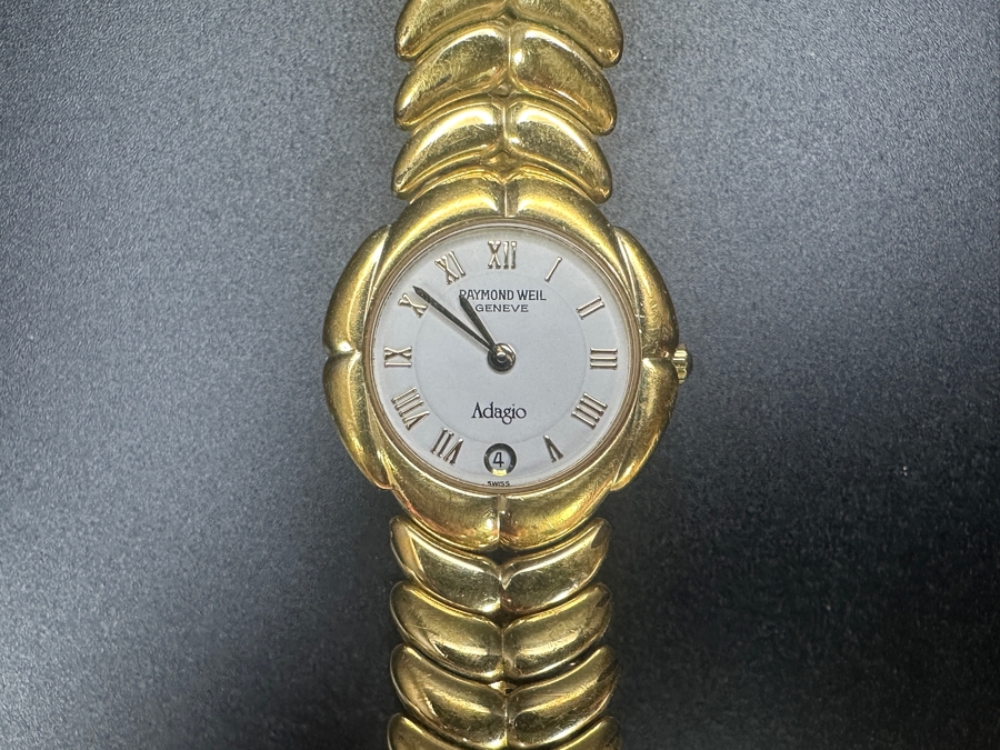 Just Added - Raymond Weil Geneve Adagio Women's Wrist Watch With 18K Gold Electroplated Case Water Resistant 10M Estimate $300 [Photo 2]